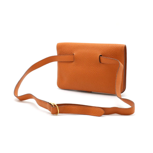 Hermes Dogon Pouch Waist Bag Leather Orange