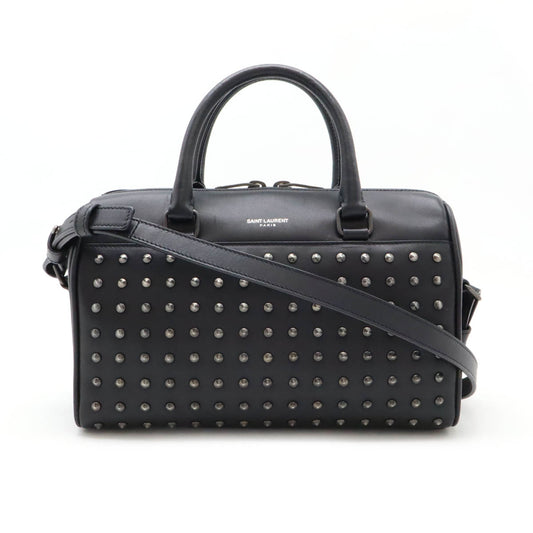 Yves Saint Laurent Leather Studded Baby Duffle Bag