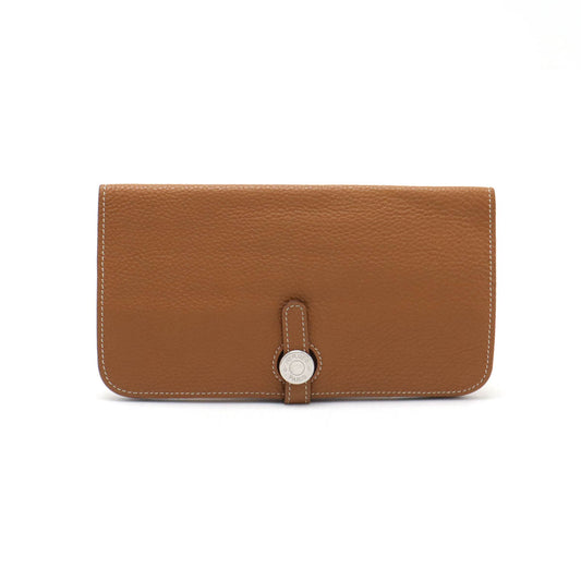 Hermes Leather Dogon Long Bifold Wallet