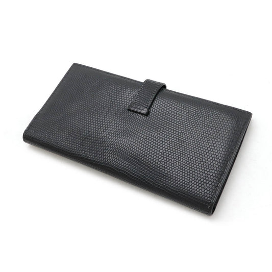 Hermes Lizard Bearn Classic Wallet Black