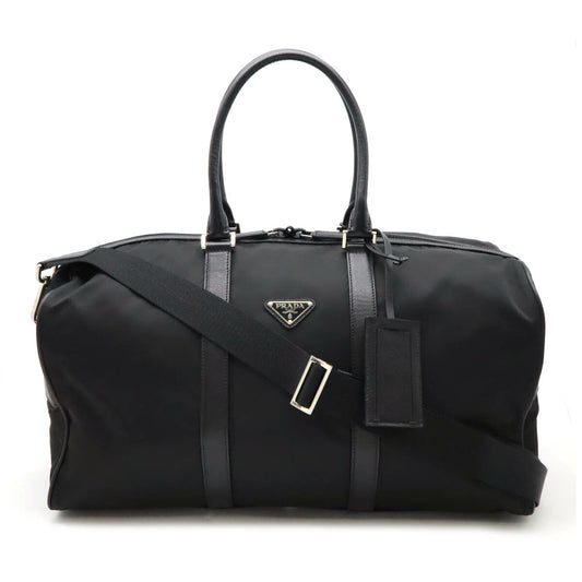 Prada Nylon Leather Boston Travel Bag