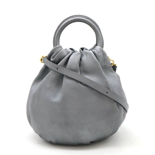 Loewe Anagram Bounce Leather Handbag Metallic Gray