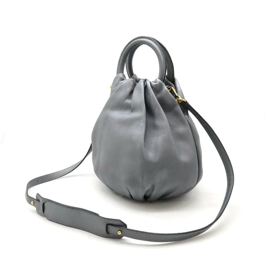 Loewe Anagram Bounce Leather Handbag Metallic Gray