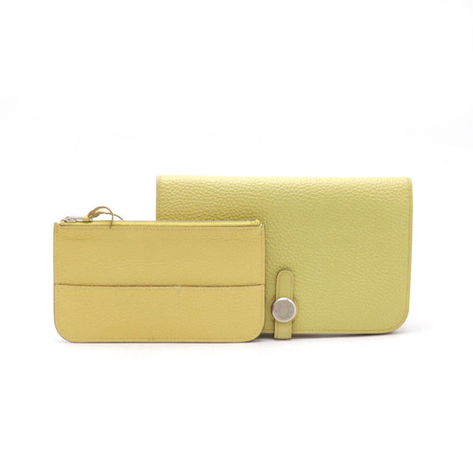 Hermes Dogon Duo GM Bifold Wallet Yellow