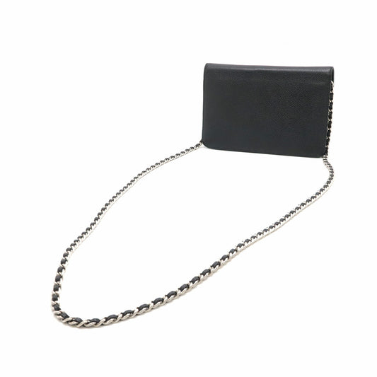 Chanel Caviar Chain Wallet Crossbody Bag