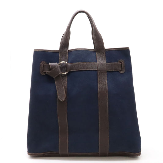 Hermes Canvas Leather Tote Bag