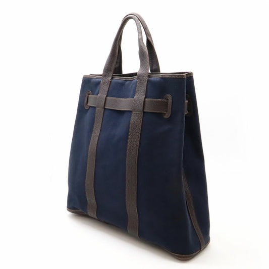 Hermes Canvas Leather Tote Bag