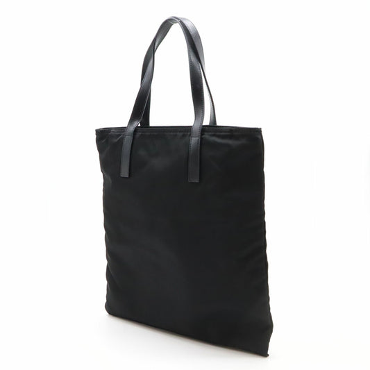 Prada Nylon Leather Tote Bag Black