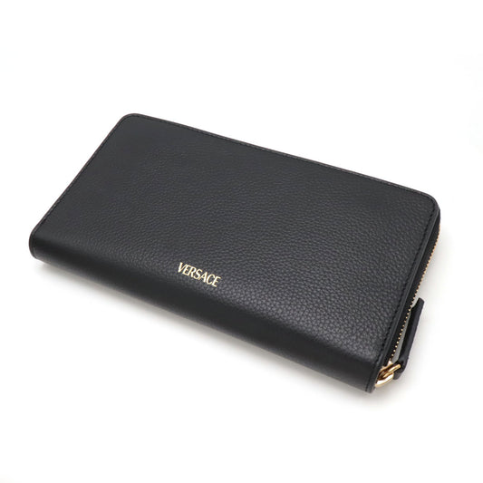 Versace Virtus Leather Zip Wallet Black