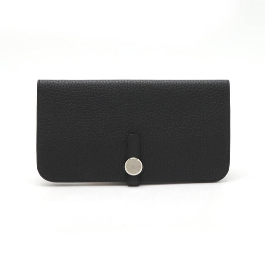 Hermes Dogon Long Bifold Wallet Black