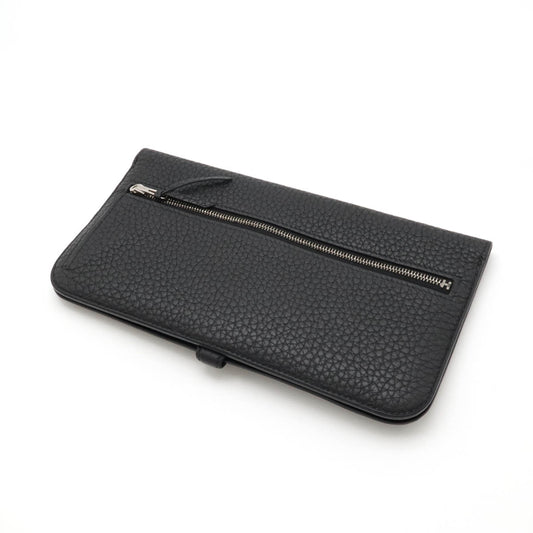 Hermes Dogon Long Bifold Wallet Black