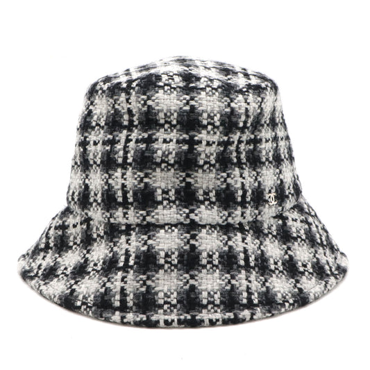 Chanel Tweed Coco Mark Bucket Hat Wool