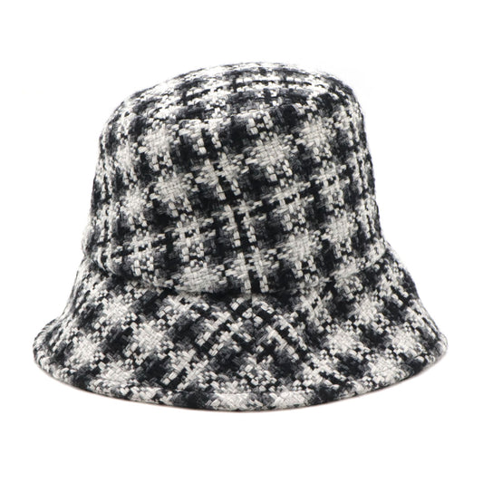 Chanel Tweed Coco Mark Bucket Hat Wool