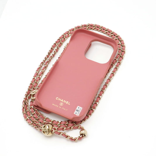 Chanel Leather iPhone 14 Pro Case Crossbody