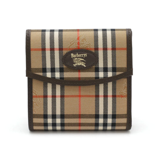 Burberry Nova Check Canvas Leather Wallet