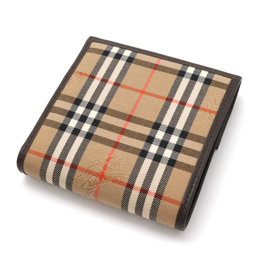 Burberry Nova Check Canvas Leather Wallet