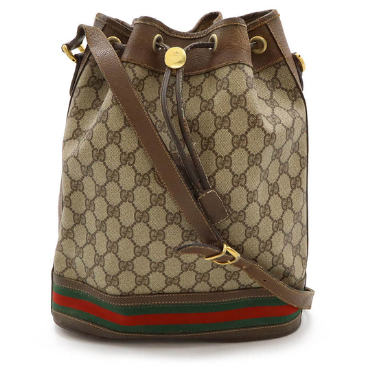 Gucci GG Plus Shoulder Bag Khaki Beige Brown