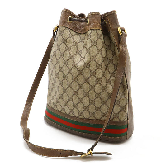 Gucci GG Plus Shoulder Bag Khaki Beige Brown