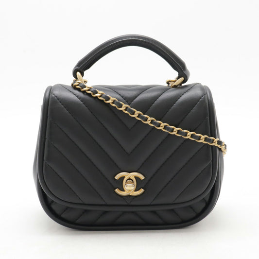 Chanel Chevron V-Stitch Leather Handbag