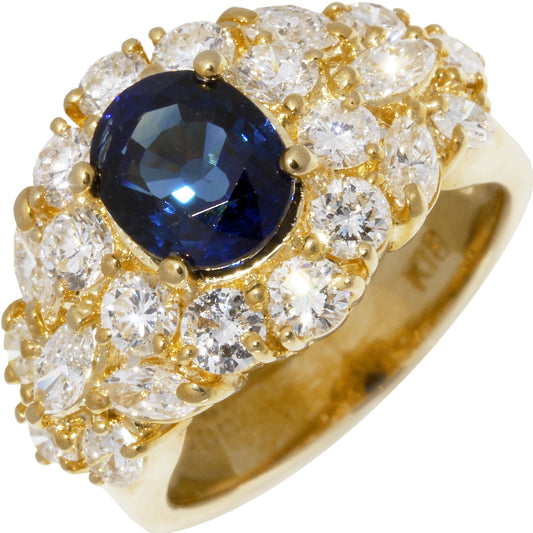 K18YG Sapphire 2.24ct/Diamond 2.00ct Ring