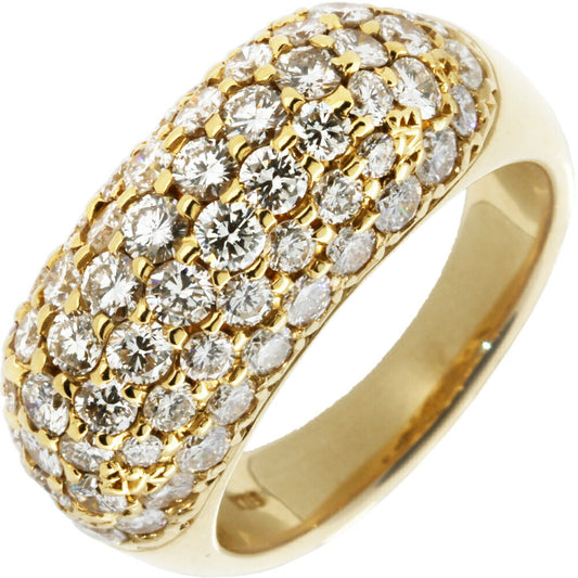 K18YG Yellow Gold Pave Diamond Ring 2.50ct