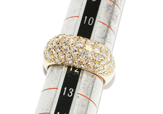 K18YG Yellow Gold Pave Diamond Ring 2.50ct