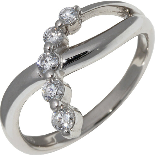 Pt900 Platinum Diamond Ring 0.28ct Size 10.5