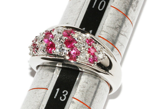 Pt900 Ruby 0.90ct Diamond 0.50ct Ring