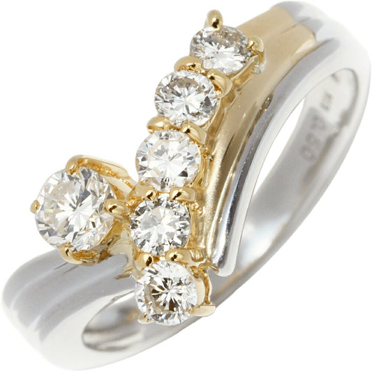 K18YG Pt900 Diamond Ring 0.50ct Size 9