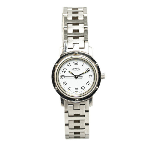 Hermes Clipper Quartz Watch Stainless Steel