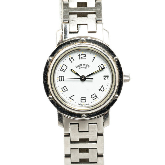 Hermes Clipper Quartz Watch Stainless Steel