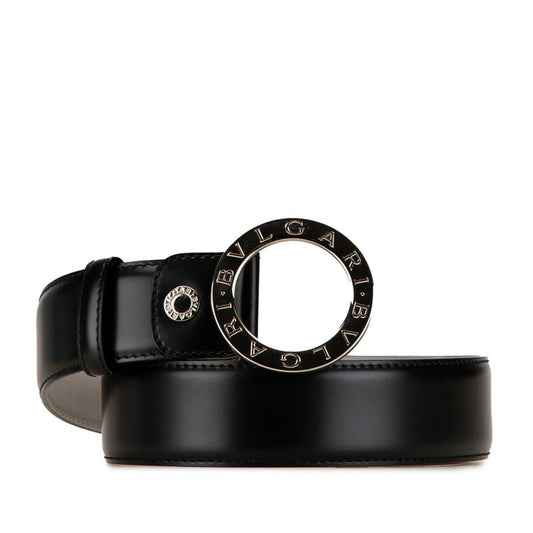 Bvlgari Grain Leather Belt Black