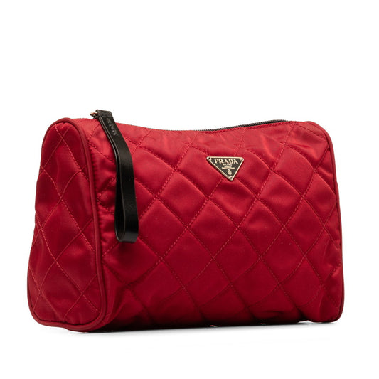 Prada Quilted Nylon Leather Pouch MV599