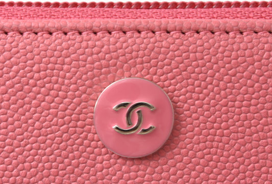 Chanel Leather Long Wallet Round Zipper