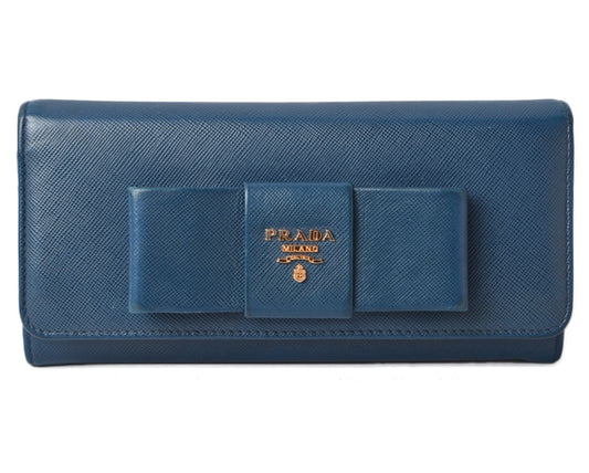 Prada Embossed Leather Long Wallet with Pass Case 1MH132