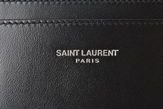 Saint Laurent Leather Card Case Black