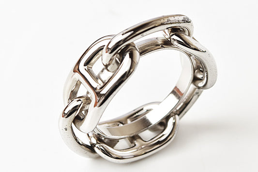 Hermes Scarf Ring Holder Silver Jumbo