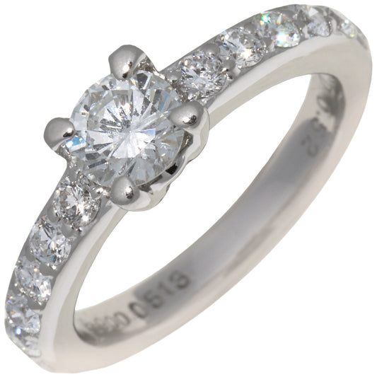 Pt900 Platinum Diamond Ring 0.52ct