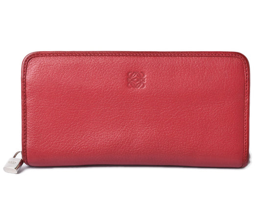 Loewe Goat Skin Long Wallet Bordeaux