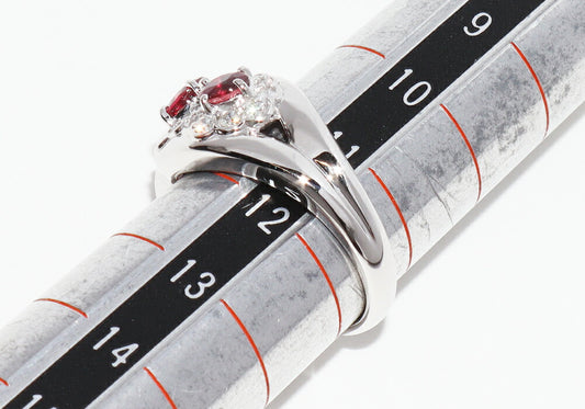 Pt900 Ruby Diamond Ring 11.5