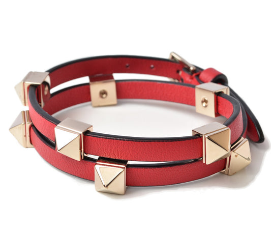 Valentino Leather Bangle Bracelet