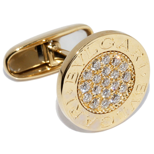 Bvlgari K18YG Diamond Cufflinks