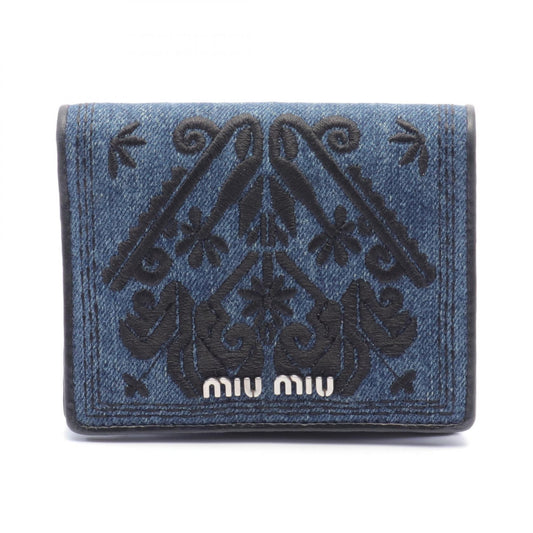 Miu Miu Denim Leather Bifold Wallet 5MV204