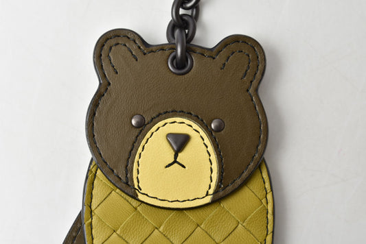 Bottega Veneta Leather Keyring Bear Charm