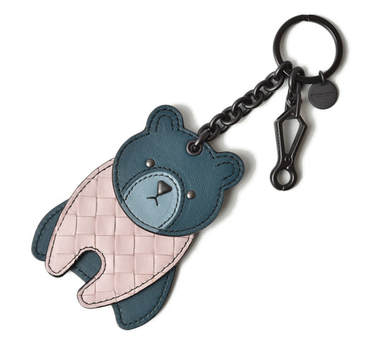 Bottega Veneta Leather Keyring Charm Bear