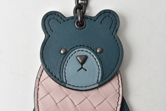 Bottega Veneta Leather Keyring Charm Bear