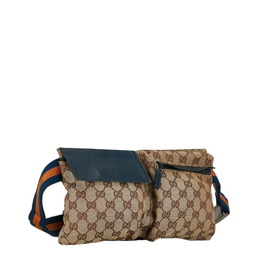 Gucci Canvas Leather Waist Bag 28566