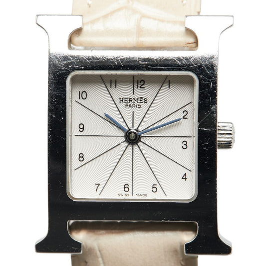 Hermes H Watch Quartz Stainless Steel Leather