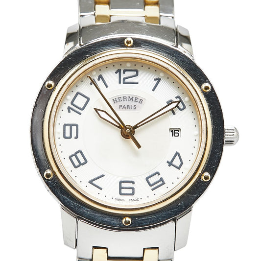 Hermes Clipper Classic Quartz Watch Stainless Steel