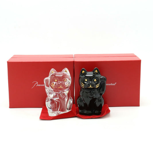 Baccarat Crystal Lucky Cat Ornament Set